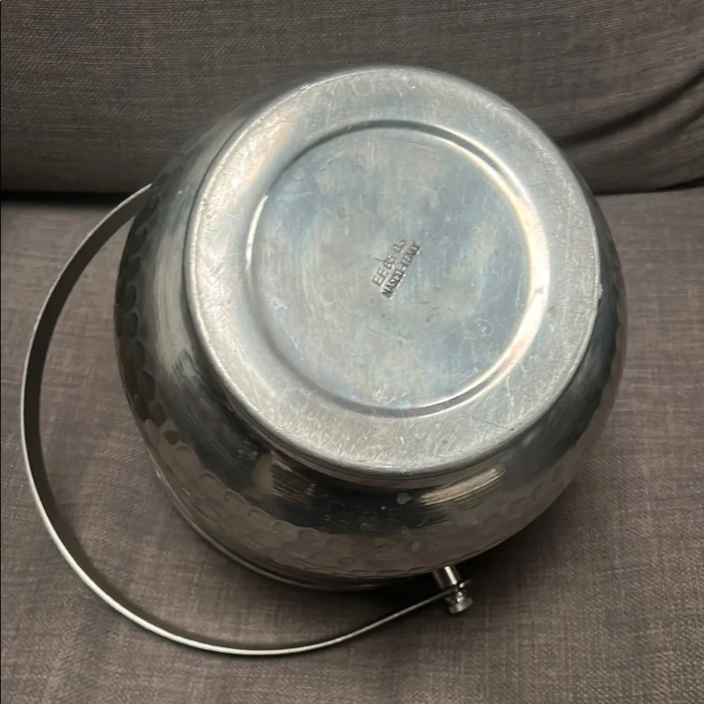 NASCO-Italy MCM 50’s Hammered Aluminum Ice bucket Vintage #0210255
